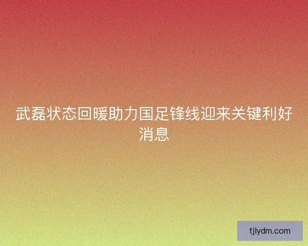 武磊状态回暖助力国足锋线迎来关键利好消息 武磊状态回暖助力国足锋线迎来关键利好消息