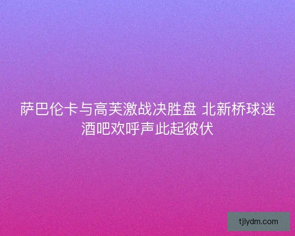 萨巴伦卡与高芙激战决胜盘 北新桥球迷酒吧欢呼声此起彼伏