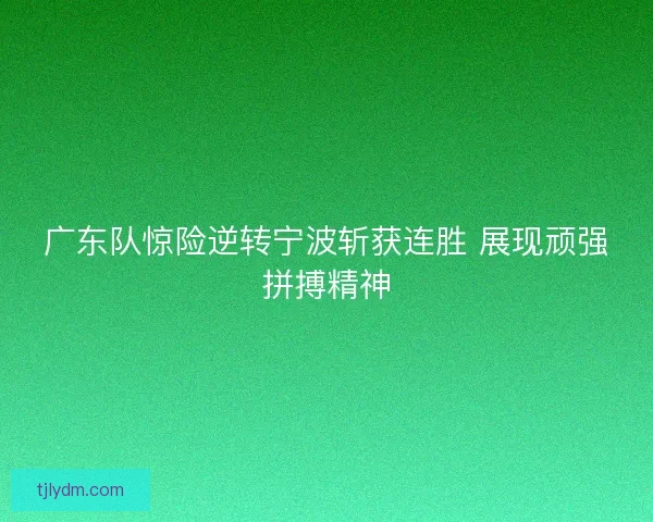 广东队惊险逆转宁波斩获连胜 展现顽强拼搏精神