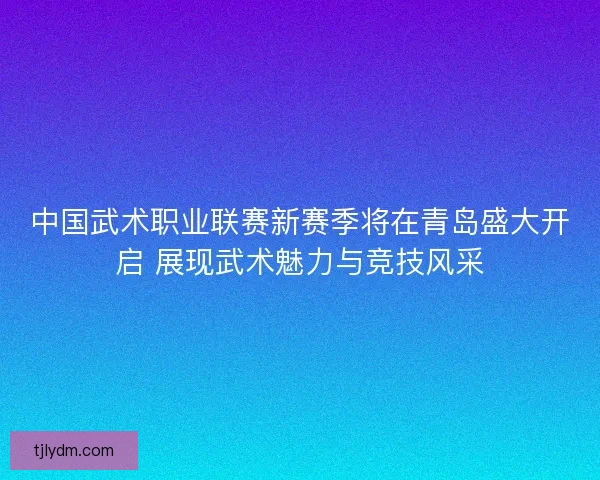 中国武术职业联赛新赛季将在青岛盛大开启 展现武术魅力与竞技风采 中国武术职业联赛新赛季将在青岛盛大开启 展现武术魅力与竞技风采