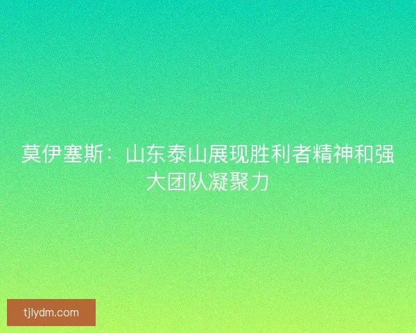 莫伊塞斯:山东泰山展现胜利者精神和强大团队凝聚力 莫伊塞斯:山东泰山展现胜利者精神和强大团队凝聚力