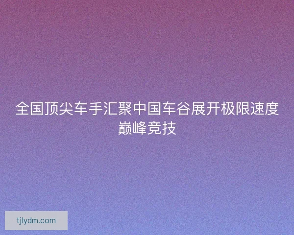 全国顶尖车手汇聚中国车谷展开极限速度巅峰竞技 全国顶尖车手汇聚中国车谷展开极限速度巅峰竞技